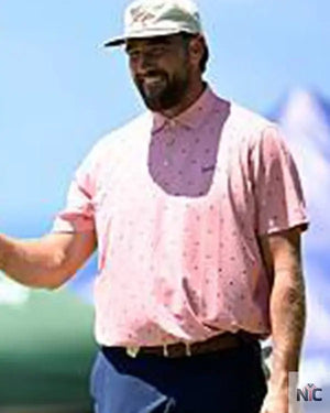 American Century Championship Travis Kelce Pink Polo Shirt The Urban Hawk