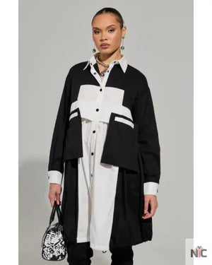 And Just Like That S03 Bonnie Milligan Colorblock Shirt Dress The Urban Hawk