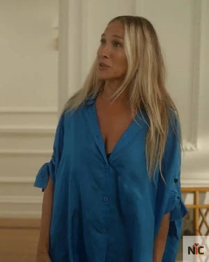And Just Like That Sarah Jessica Parker Blue Shirt Dresses The Urban Hawk