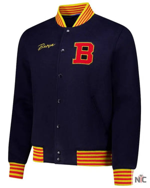 Barcelona Supporter’s Full-Snap Varsity Jacket The Urban Hawk