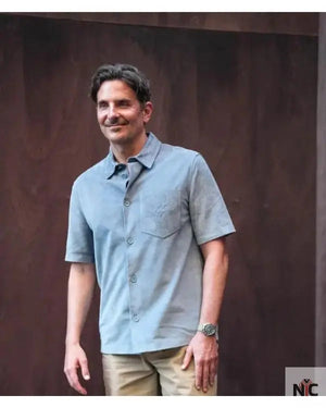 Bradley Cooper Paris Fashion Week Blue Shirt The Urban Hawk