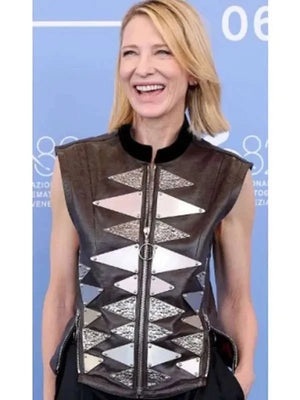 Father Mother Sister Brother Cate Blanchett Leather Vest USA Jackets