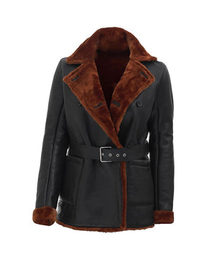 Double Breasted Shearling Jacket For Women Buy