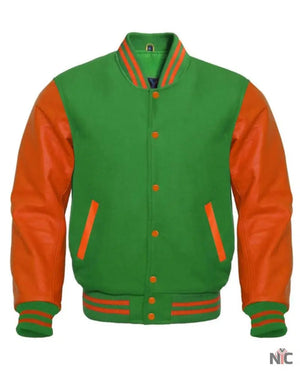 Green And Orange Varsity Jacket The Urban Hawk