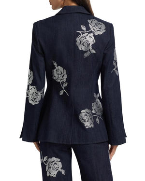 Days Of Our Lives S07 Lauren Koslow Rose Print Denim Blazer USA Jackets