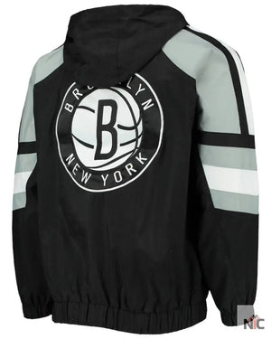 Men’s Brooklyn Nets Starter Black/Gray The Pro II Half-Zip Jacket The Urban Hawk