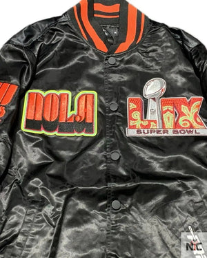 Men’s Pro Standard Black Super Bowl LIX 59 Rib Sublimated Satin Jacket The Urban Hawk