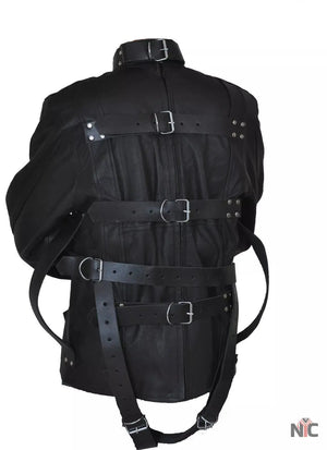 Men’s Real Heavy Duty Leather Straight Jacket The Urban Hawk