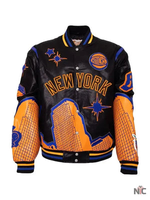 NY Knicks 2025 Billionaire Boys Club Leather Jacket The Urban Hawk