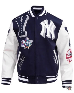 New York Yankees Mashup Wool & Leather Varsity Jacket The Urban Hawk