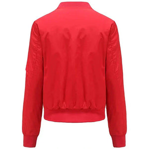 Leather Bomber Jacket Women, Red Zing Apparel