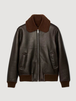 Sandro-Leather-Jacket-Black-With-Fur-Collar