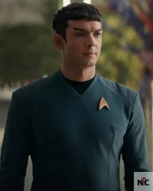 Star Trek Strange New Worlds Ethan Peck Blue Shirt The Urban Hawk