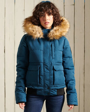 Superdry-Womens-Blue-Everest-Hooded-Bomber-Jacket