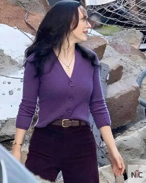Superman 2025 Rachel Brosnahan Purple Cardigan The Urban Hawk