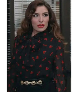 The Paper 2025 Sabrina Impacciatore Strawberry Print Blouse USA Jackets