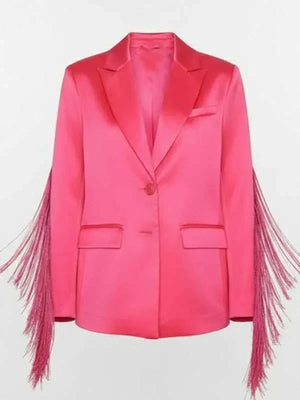 The-Road-S01-Britnee-Kellogg-Pink-Satin-Fringed-Blazer