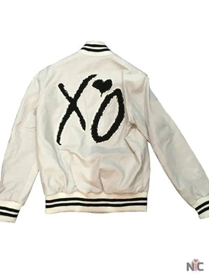 The Weeknd White Leather Varsity Jacket The Urban Hawk