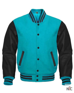 Tiffany Blue And Black Varsity Jacket The Urban Hawk