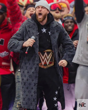 Travis Kelce Louis Vuitton Grey Coat - The Urban Hawk