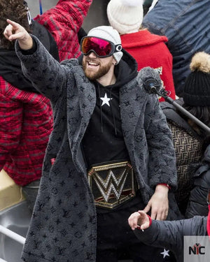 Travis Kelce Louis Vuitton Grey Coat - The Urban Hawk