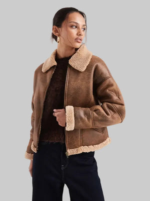 Wednesdays-Girl-Faux-Shearling-Boxy-Jacket-In-Tan