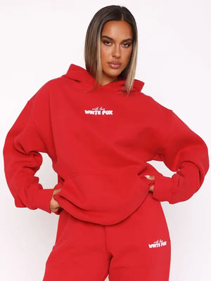 With Love In The Moment Oversized Hoodie Red