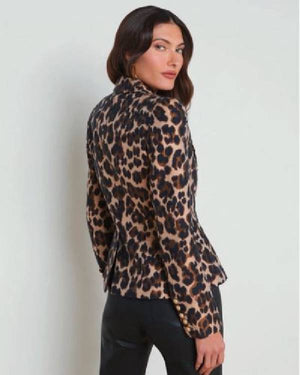 Beauty in Black Crystle Stewart Leopard Blazer USA Jackets
