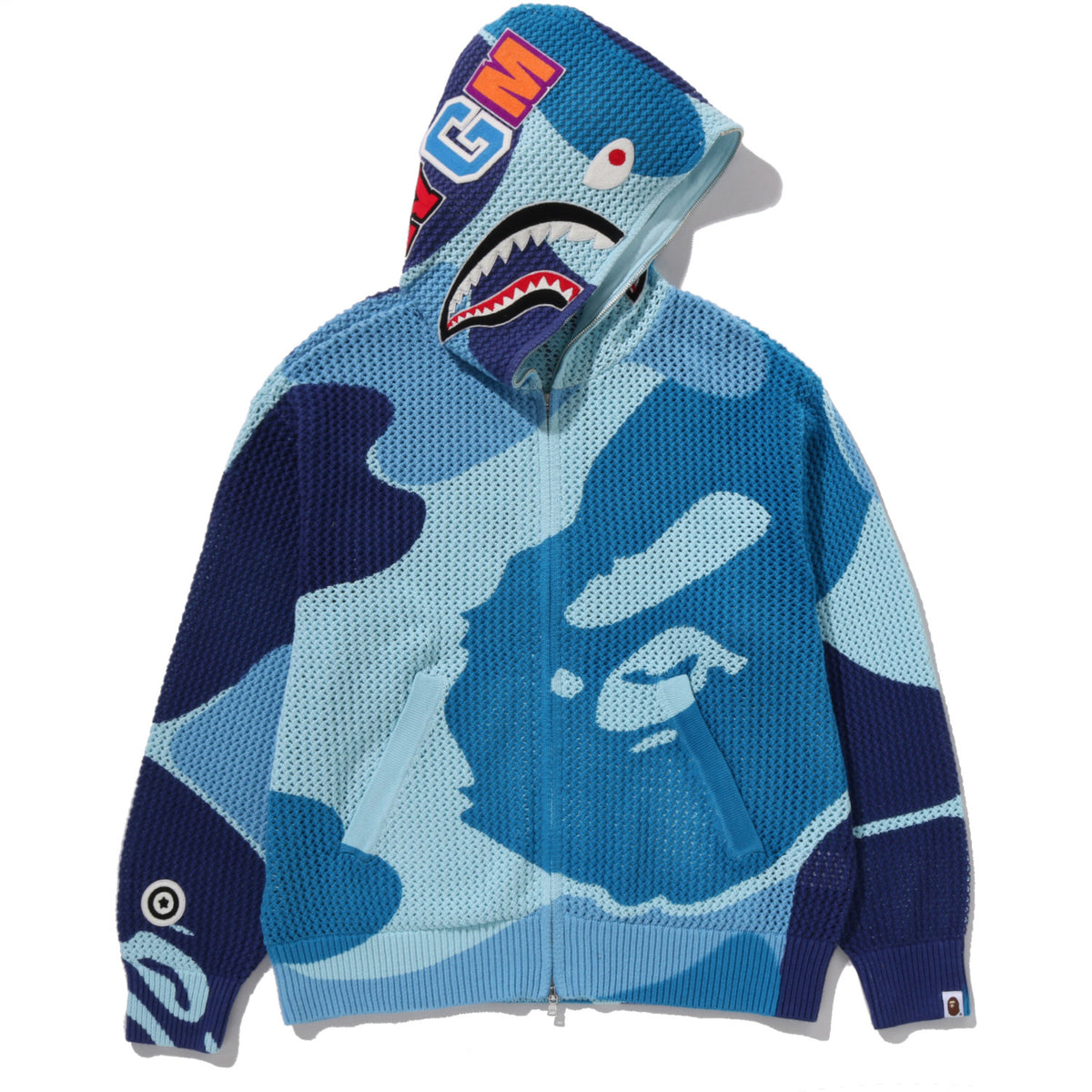ABC CAMO CROCHET SHARK FULL ZIP HOODIE