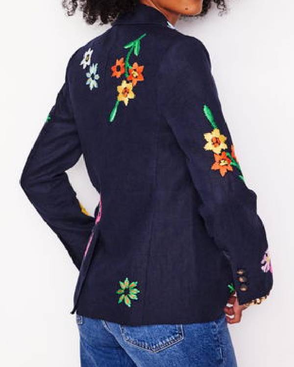 Great British Bake Off Prue Leith Floral Print Blazer USA Jackets