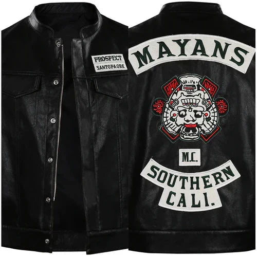 Angel Reyes Mayans M.C Leather Vest The Urban Hawk