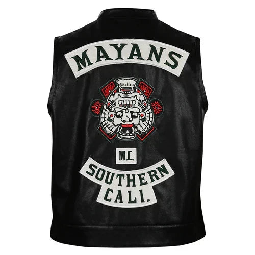 Angel Reyes Mayans M.C Leather Vest The Urban Hawk