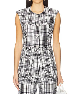 Only Murders in the Building Selena Gomez Plaid Vest USA Jackets