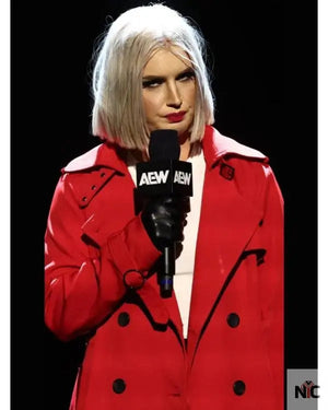AEW Collision 2025 Toni Storm Red Wool Coat The Urban Hawk