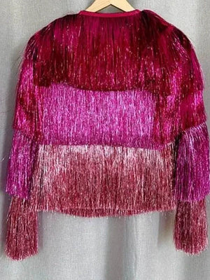 Alison-Oliver-Movie-Saltburn-Venetia-Catton-Metallic-Fringe-Jacket