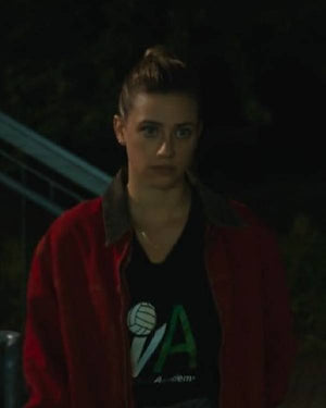 American Sweatshop Lili Reinhart Red Denim Jacket USA Jackets