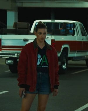 American Sweatshop Lili Reinhart Red Denim Jacket USA Jackets