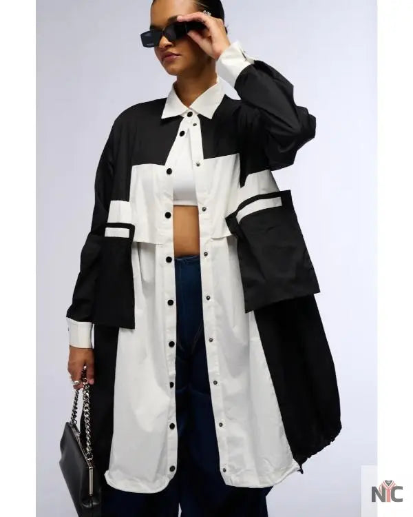 And Just Like That S03 Bonnie Milligan Colorblock Shirt Dress The Urban Hawk