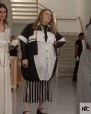 And Just Like That S03 Bonnie Milligan Colorblock Shirt Dress The Urban Hawk