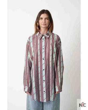 And Just Like That S03 Cynthia Nixon Brown Striped Shirt The Urban Hawk