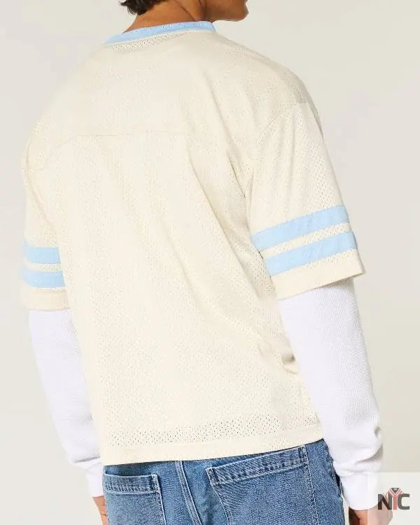 Bachelor in Paradise Justin Glaze Blue and White Jersey The Urban Hawk