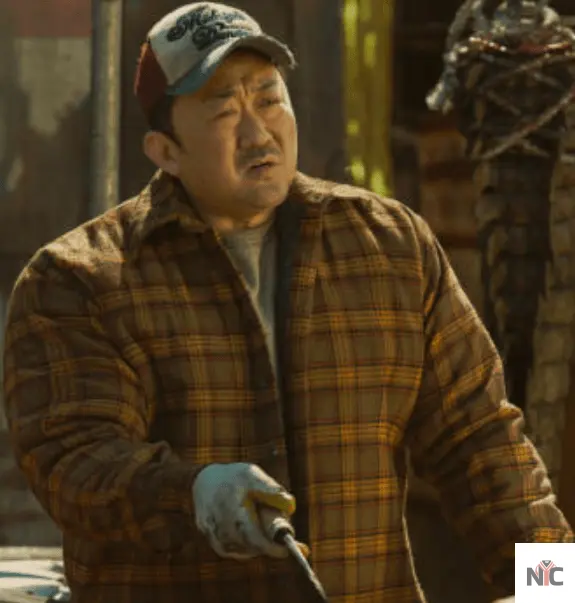 Badland Hunters 2024 Ma Dong-seok Yellow Plaid Jacket The Urban Hawk