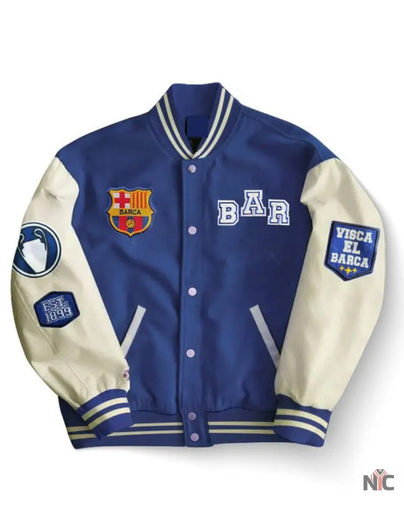 Barcelona Embroidered Varsity Jacket The Urban Hawk