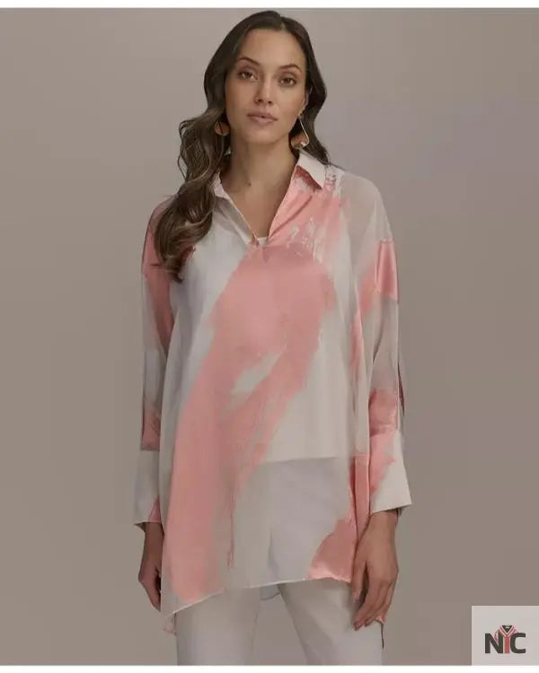 Beyond The Gates 2025 Tamara Tunie Coral Brushstroke Blouse The Urban Hawk
