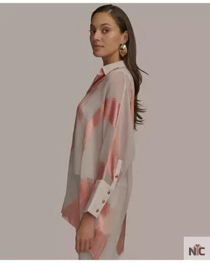 Beyond The Gates 2025 Tamara Tunie Coral Brushstroke Blouse The Urban Hawk