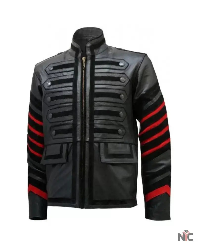 Black Leather Military Jacket for Men’s The Urban Hawk