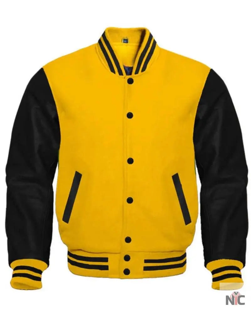 Black and Yellow Varsity Jacket The Urban Hawk