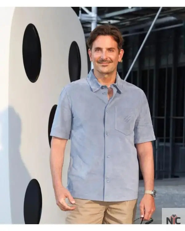 Bradley Cooper Paris Fashion Week Blue Shirt The Urban Hawk