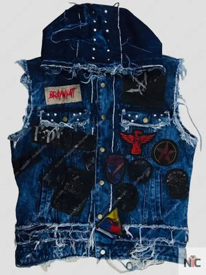 Bray Wyatt Blue Denim Hooded Vest The Urban Hawk