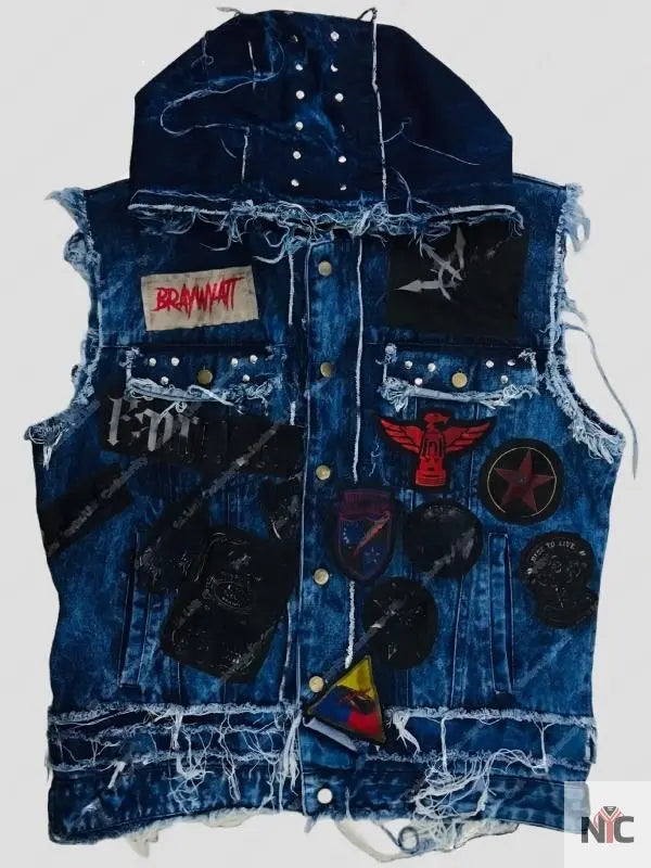 Bray Wyatt Blue Denim Hooded Vest The Urban Hawk